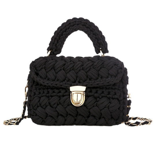 Women's Ya Hand-woven Material Crochet Homemade Classic Style Strip Women's Messenger Bag