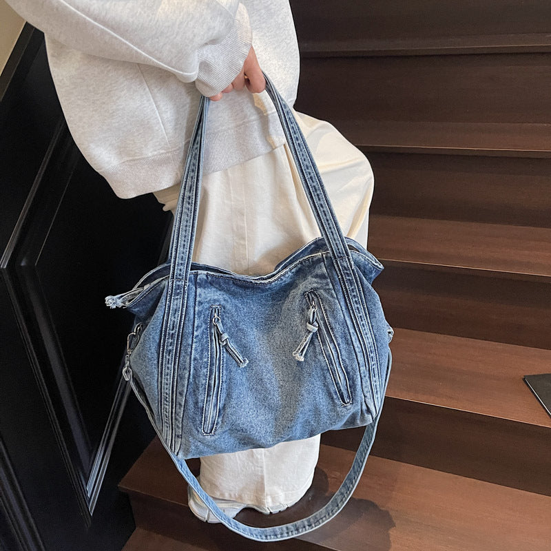 Women's Korean Style Large Capacity High Sense Idle Denim Women's Shoulder Bag