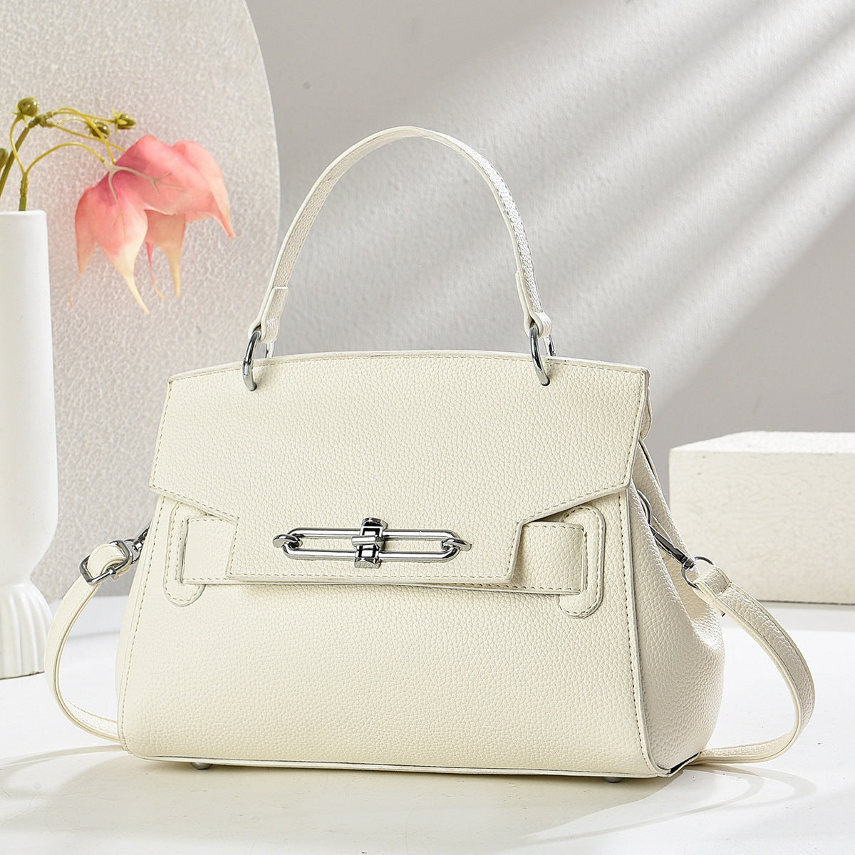 Women's One Fashion Portable Soft Leather Commuter Bucket Bags