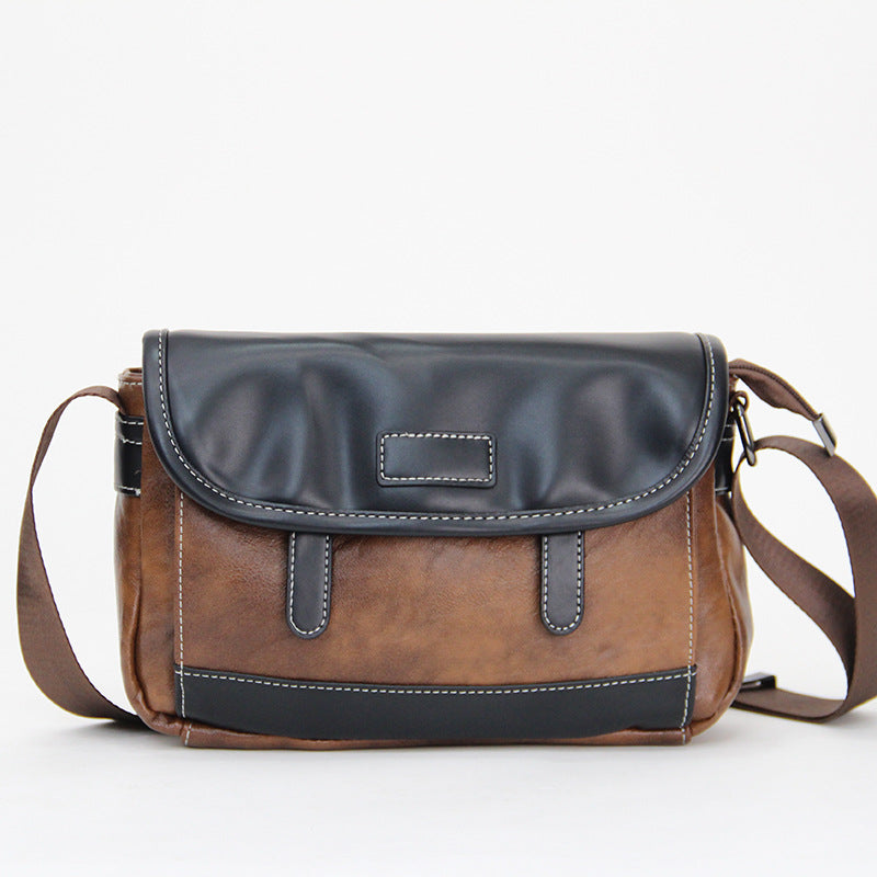 Men's Fashionable Man Personalized Horizontal Commute Leisure Korean Style Men's Shoulder Bag