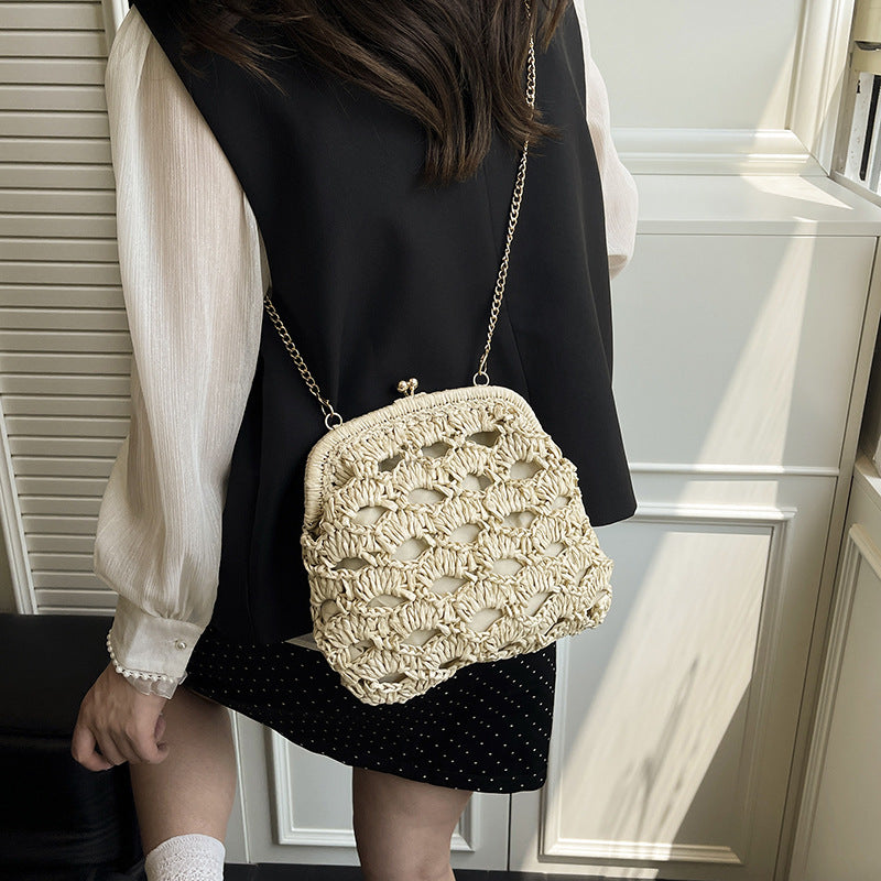 Woven Chain Shell Versatile High-grade Beach Women's Messenger Bag