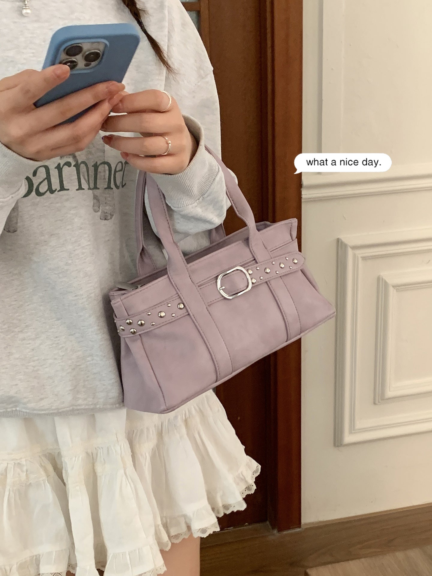 Women's Korean Spring Carrying Simple Commuter Small Square Bags
