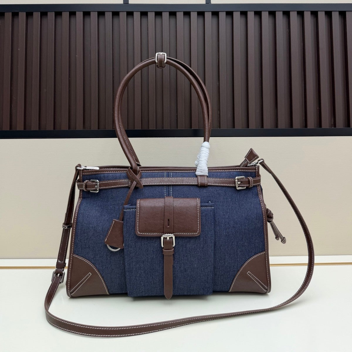 Home Denim Portable Contrast Color Large Capacity Women's Messenger Bag