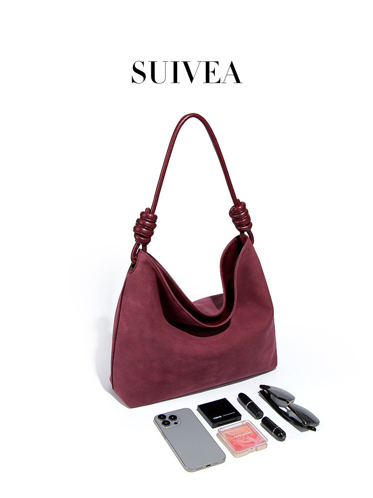 Women's Design Underarm Vintage Frosted Suede Large Capacity Women's Handbag