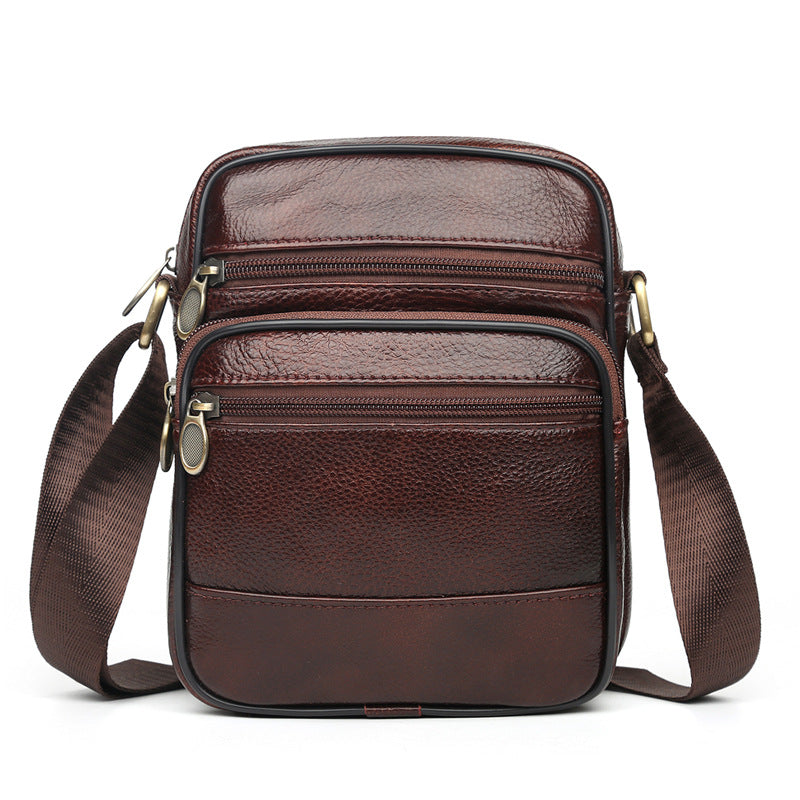 New Men's Leather Portable Simple Mobile Backpacks