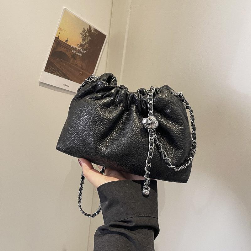 Women's Genuine Leather Cloud Chain Light Luxury High Women's Messenger Bag