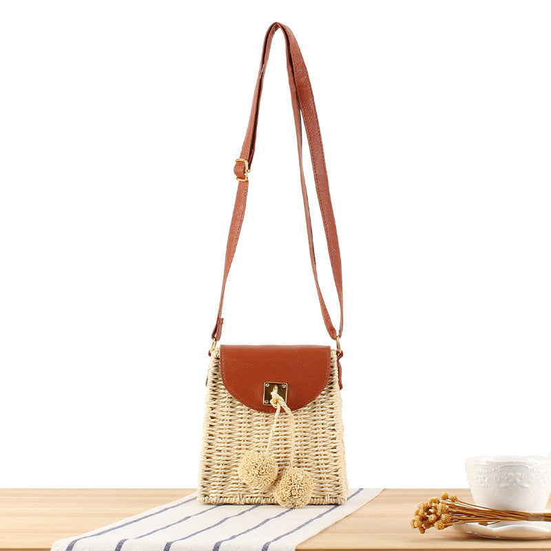 Retro Paper String Ball Woven Beach Vacation Leisure Simple Easy Bags