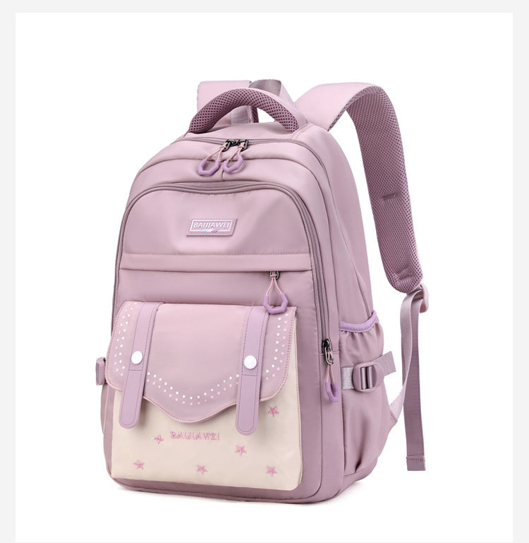 Female Junior High Contrast Color Primary Grade College Student Schoolbag