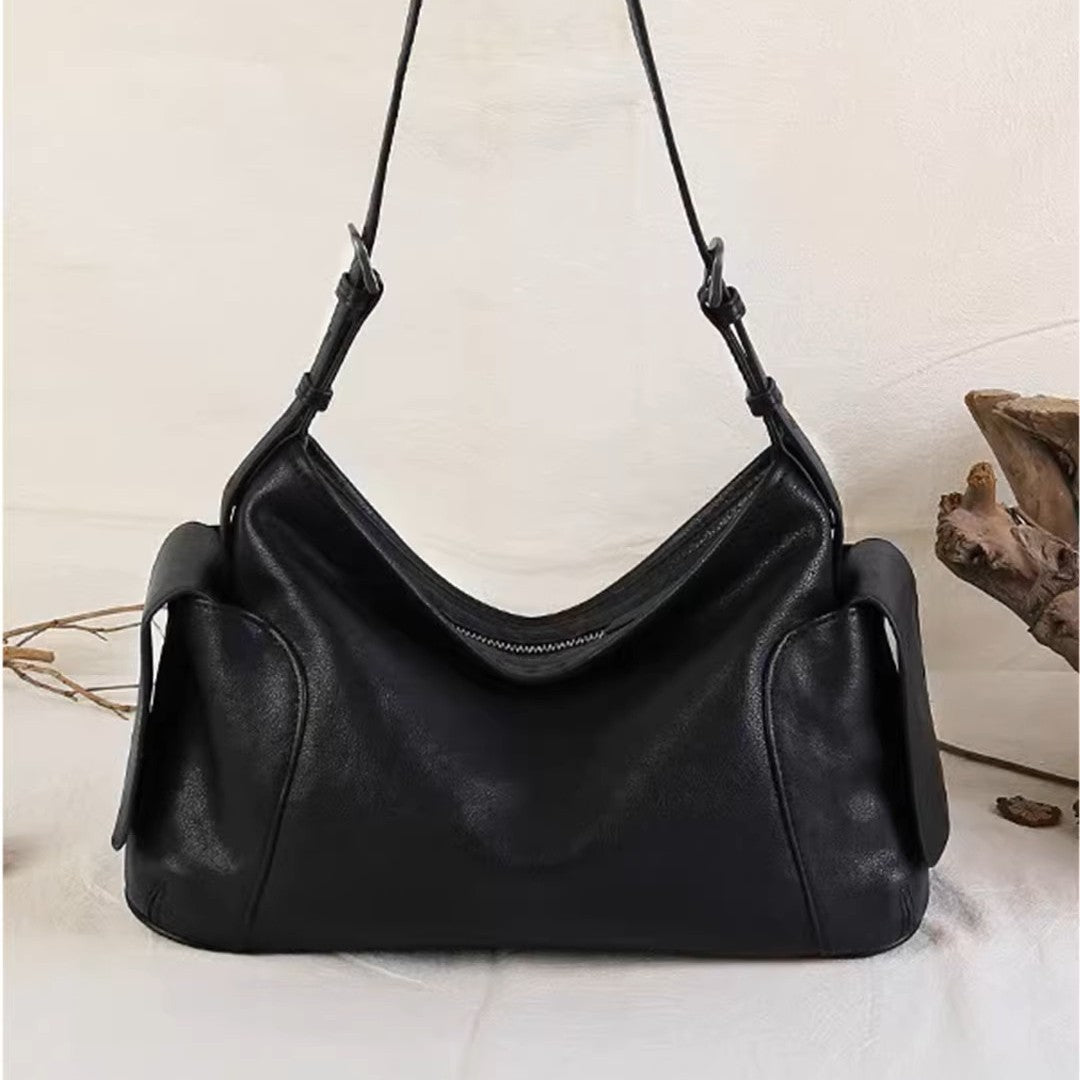 Fashion Vegetable Tanned Sheepskin Genuine Leather Bags