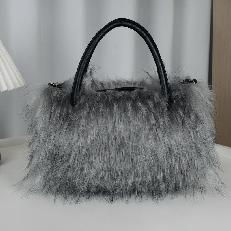 Women's Plush Fashion Imitation Fur Furry Women's Handbag