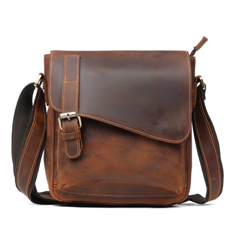 Crazy Horse Leather Simple Genuine Personality Bags