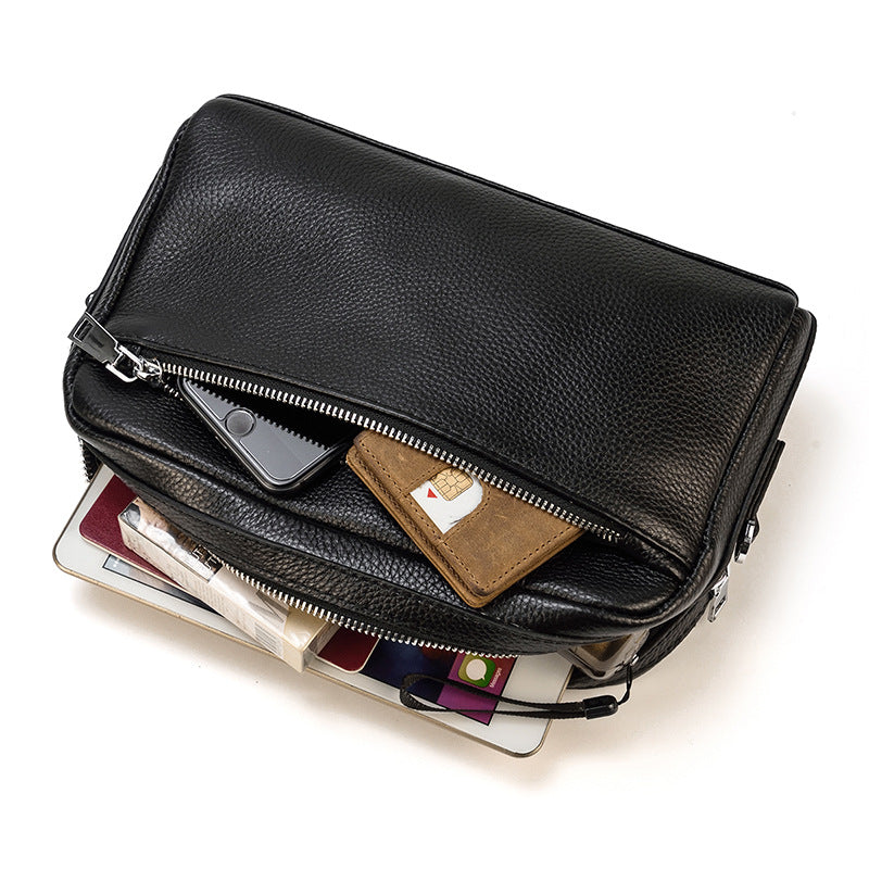 Men's Leather Large Capacity Multifunctional Wrist Vintage Men's Clutch