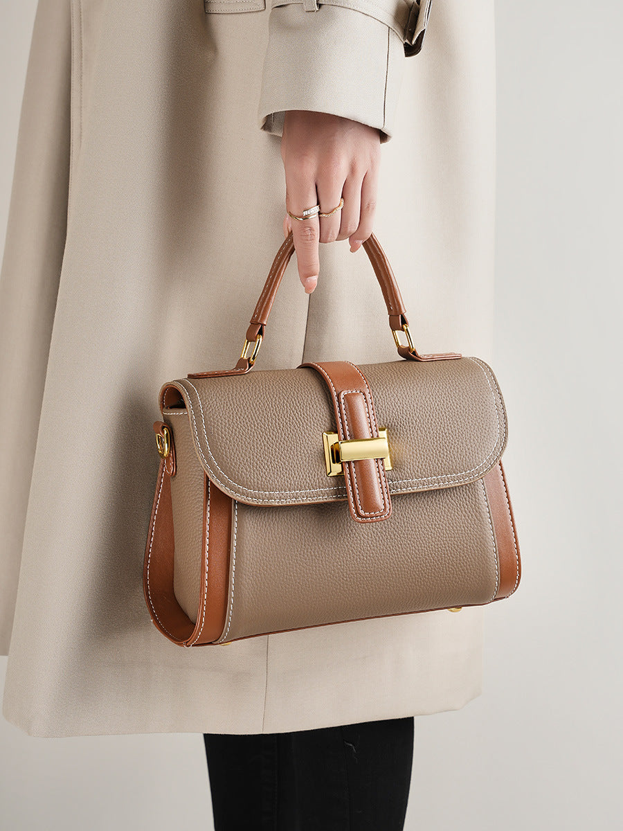 Women's Layer Cowhide Advanced Texture Fashion Special Interest Light Luxury Bags