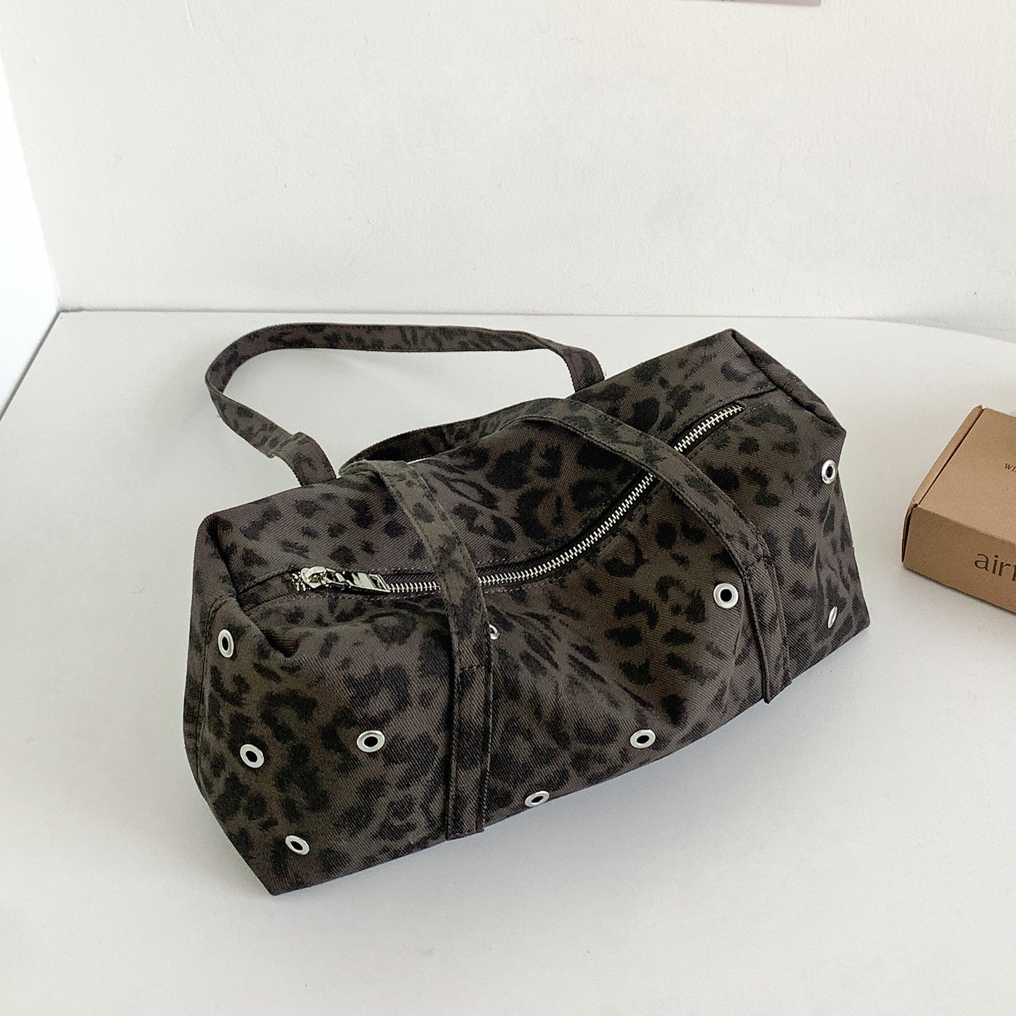 Women's Leopard Print Niche Commute Leisure Pillow Tote Bags