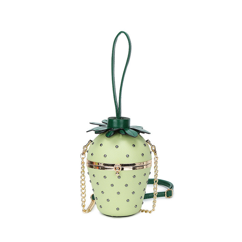 Women's Mori Fashion Rivet Personality Strawberry Shape Women's Messenger Bag