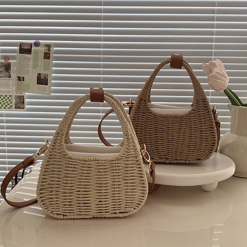 Straw Versatile Woven Vacation Beach Korean Style Women's Messenger Bag