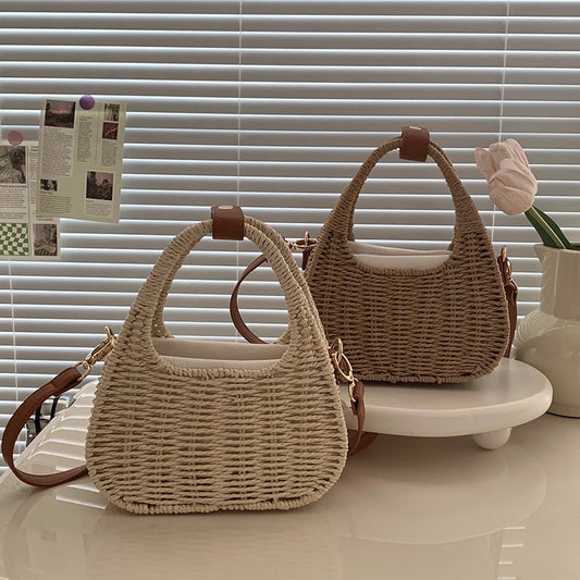 Straw Versatile Woven Vacation Beach Korean Style Women's Messenger Bag