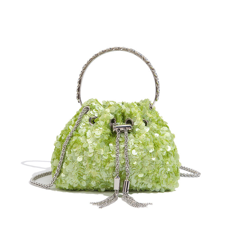 Women's Metal Sequined Shiny Chain Pouch Bags