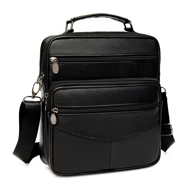 Men's Leather First Layer Cowhide Business Men's Shoulder Bag