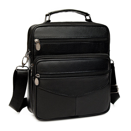 Men's Leather First Layer Cowhide Business Men's Shoulder Bag
