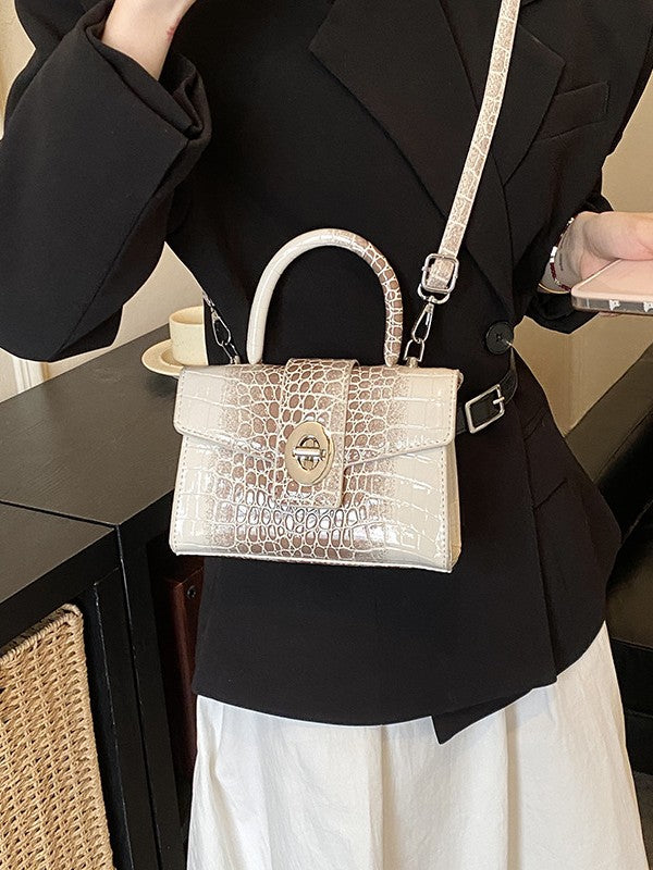Women's Niche Advanced Texture Portable Crocodile Pattern Small Square Bag