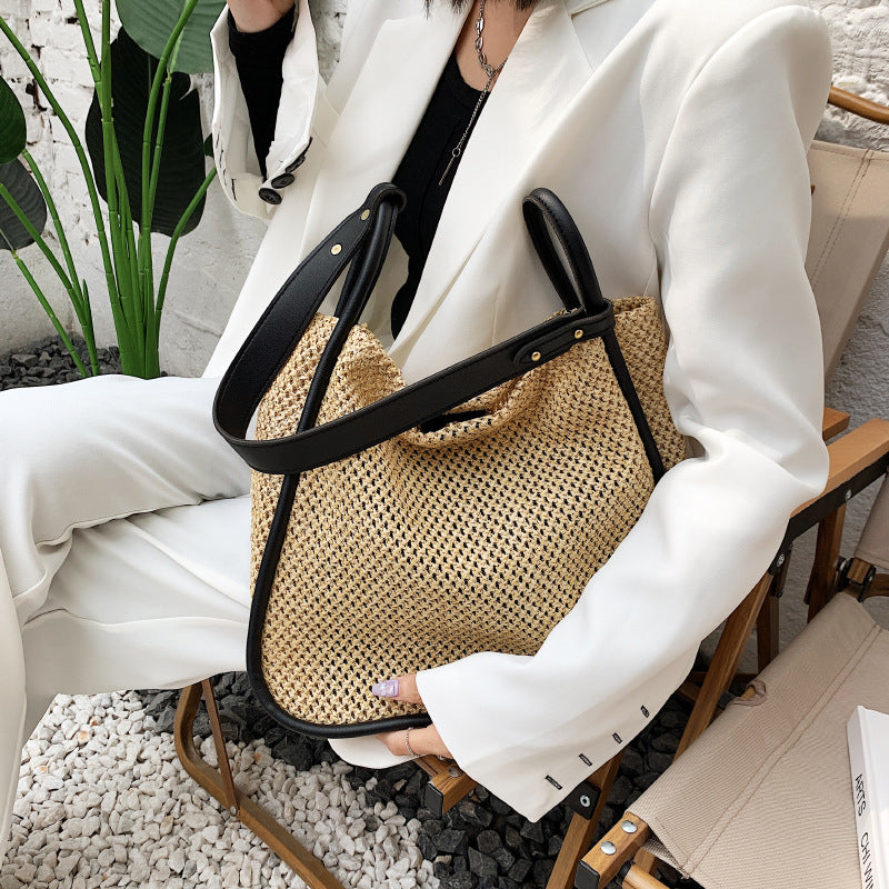 Women's Straw Woven Large Capacity Fashion Advanced Women's Shoulder Bag
