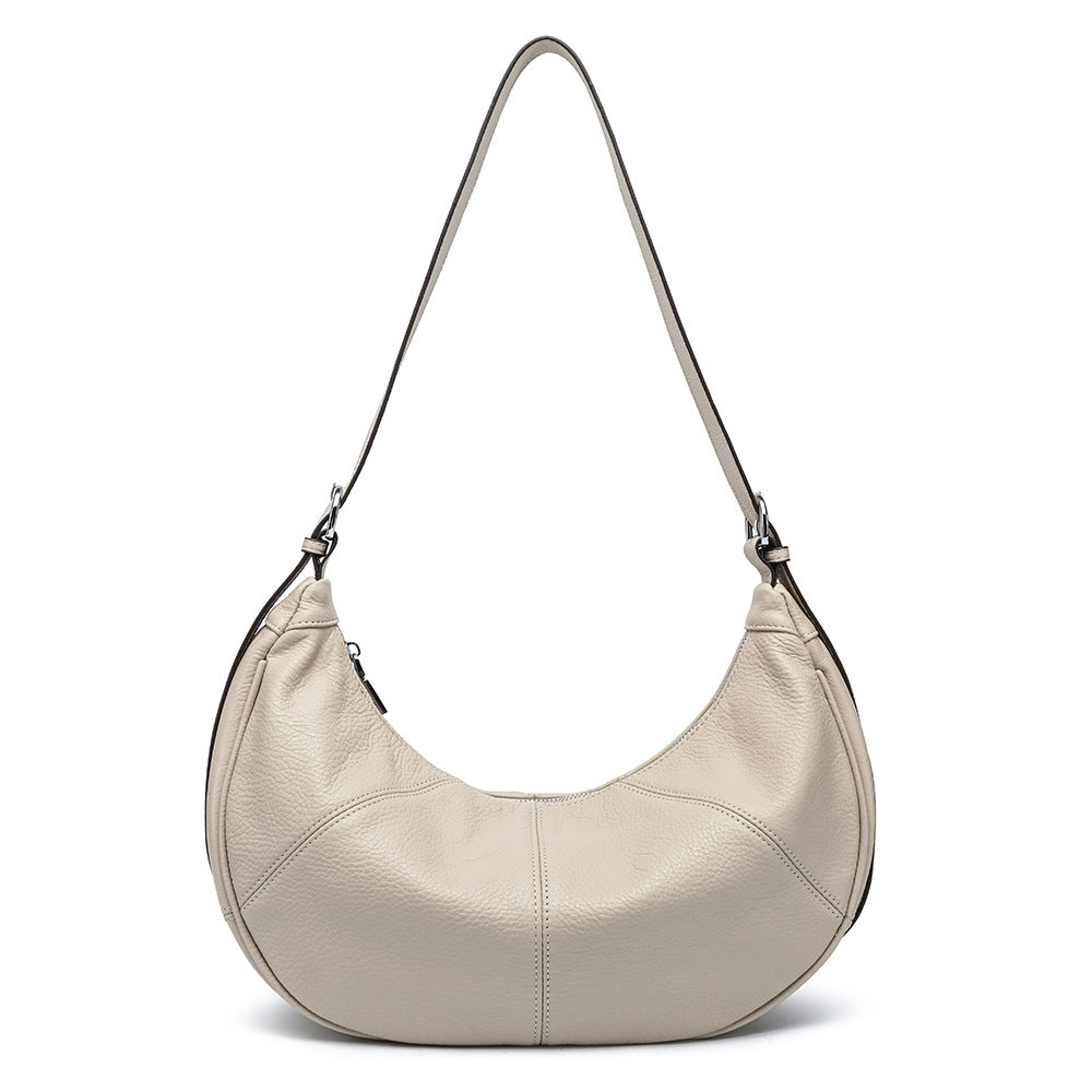 Fashionable Solid Color Retro Soft Surface Dumpling Women's Messenger Bag