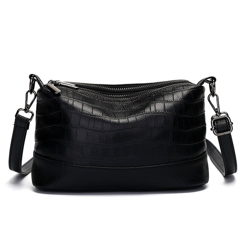 Women's Genuine Leather Large Capacity Stone Pattern Bags