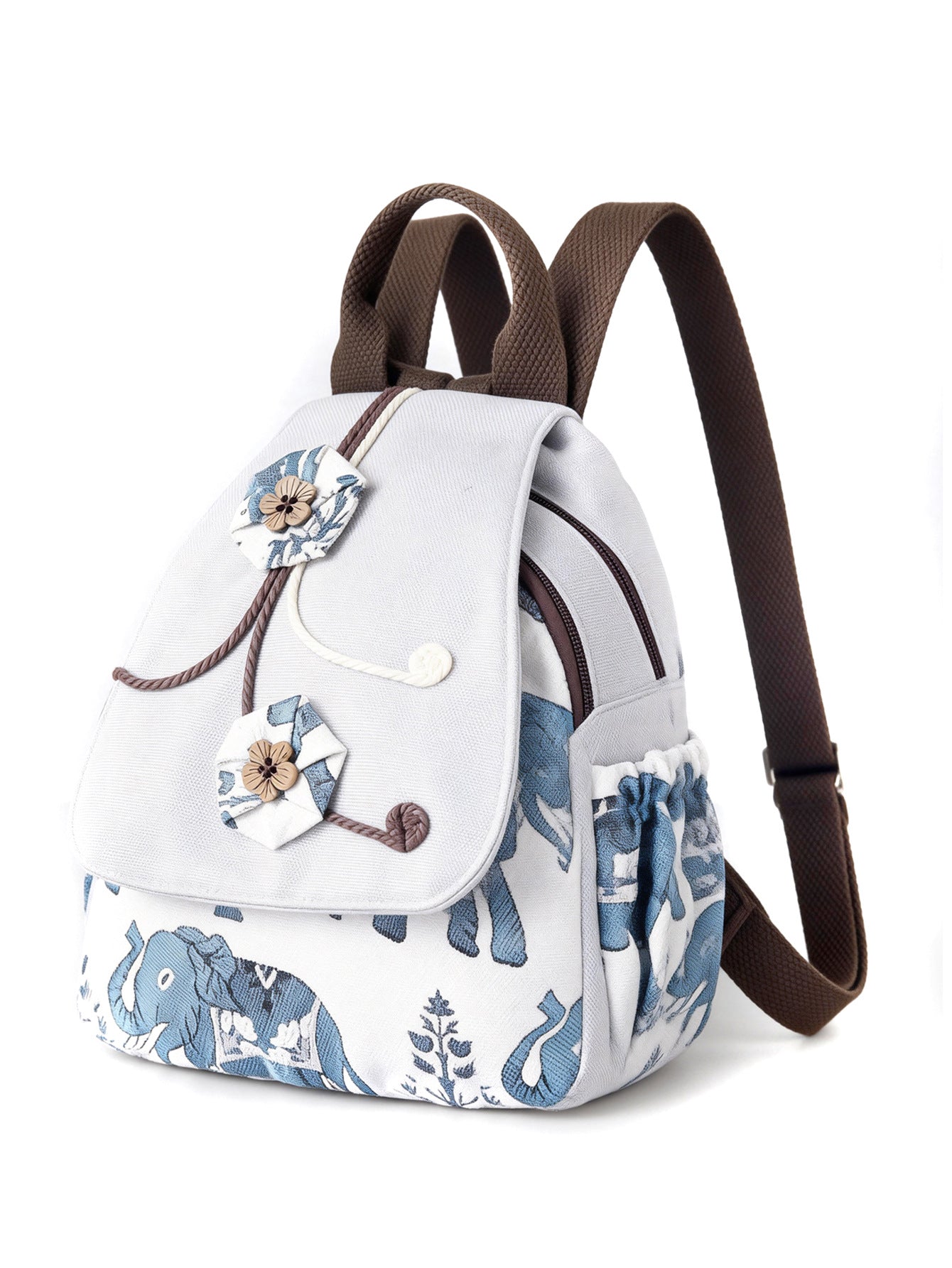 Women's Ethnic Style Hand-woven Canvas Elephant Embroidery Artistic Bags