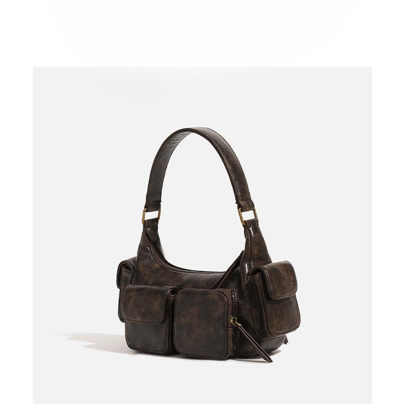 Retro American Hot Underarm Design Motorcycle Waste Soil Trendy Women's Handbag