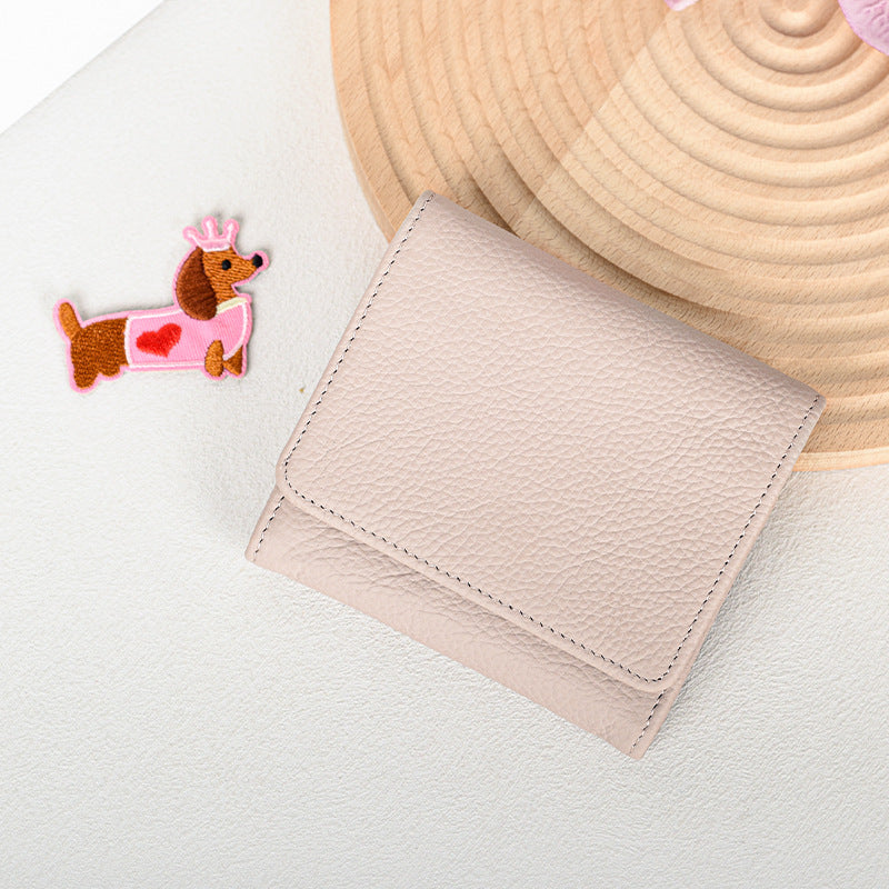 Cartoon Element Short Simple Leather Free Ladies Wallet