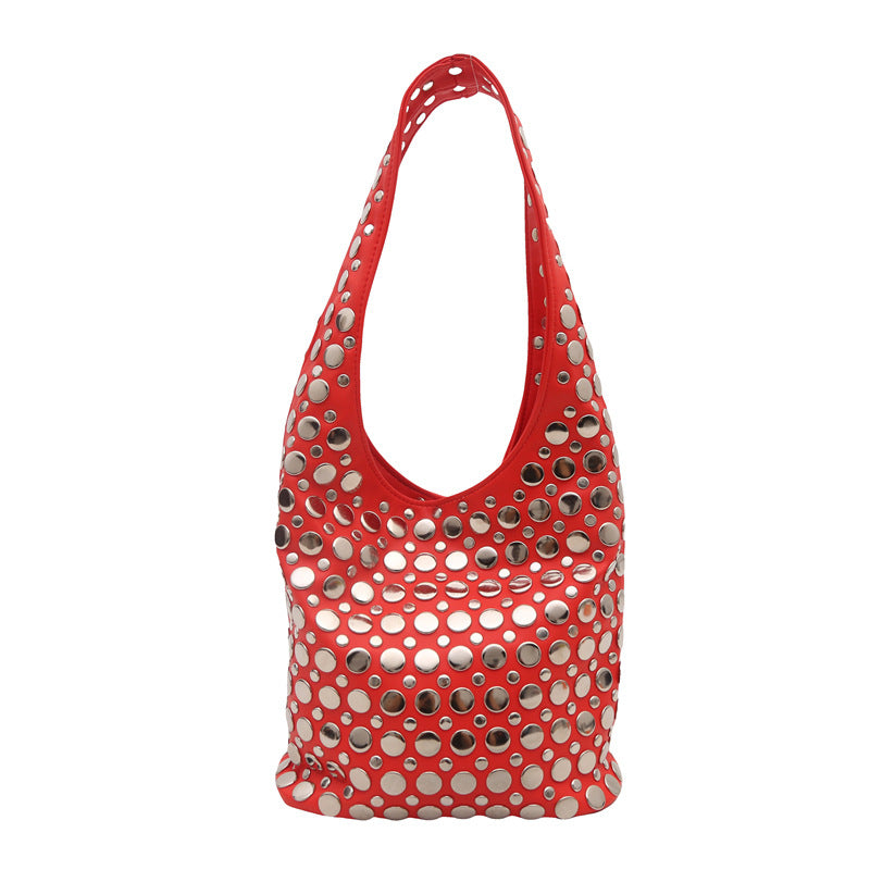 Fashion Spring Leisure Personality Rivet Underarm Women's Shoulder Bag