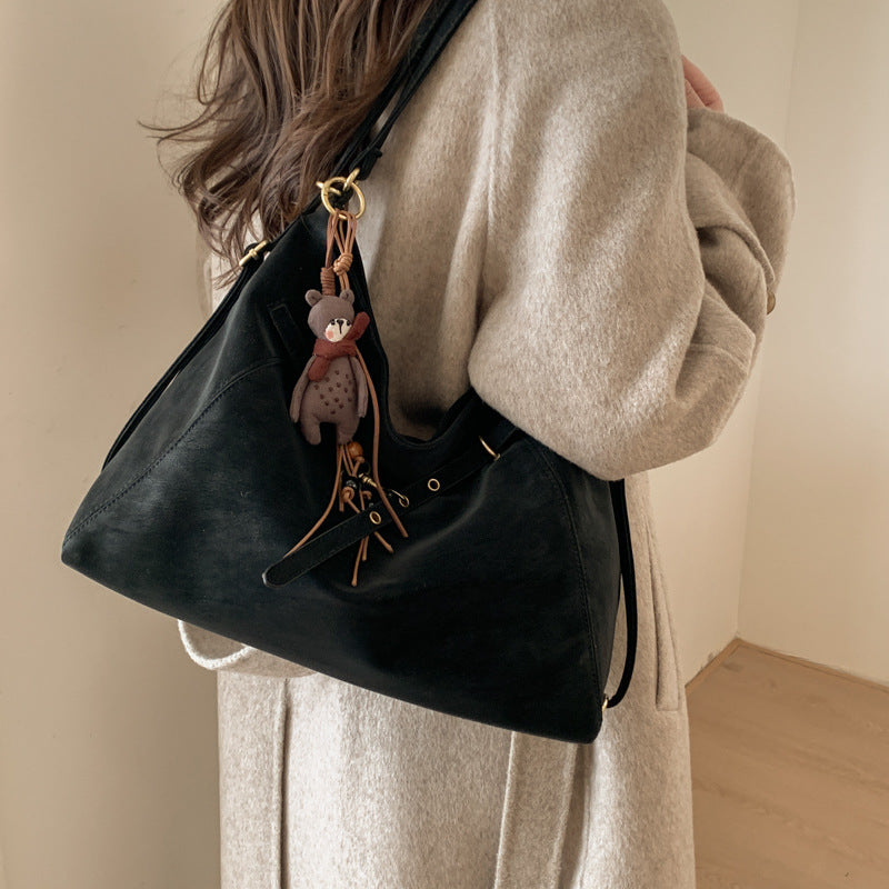 Women's Korean Retro Soft Leather Large Capacity Tote Bag