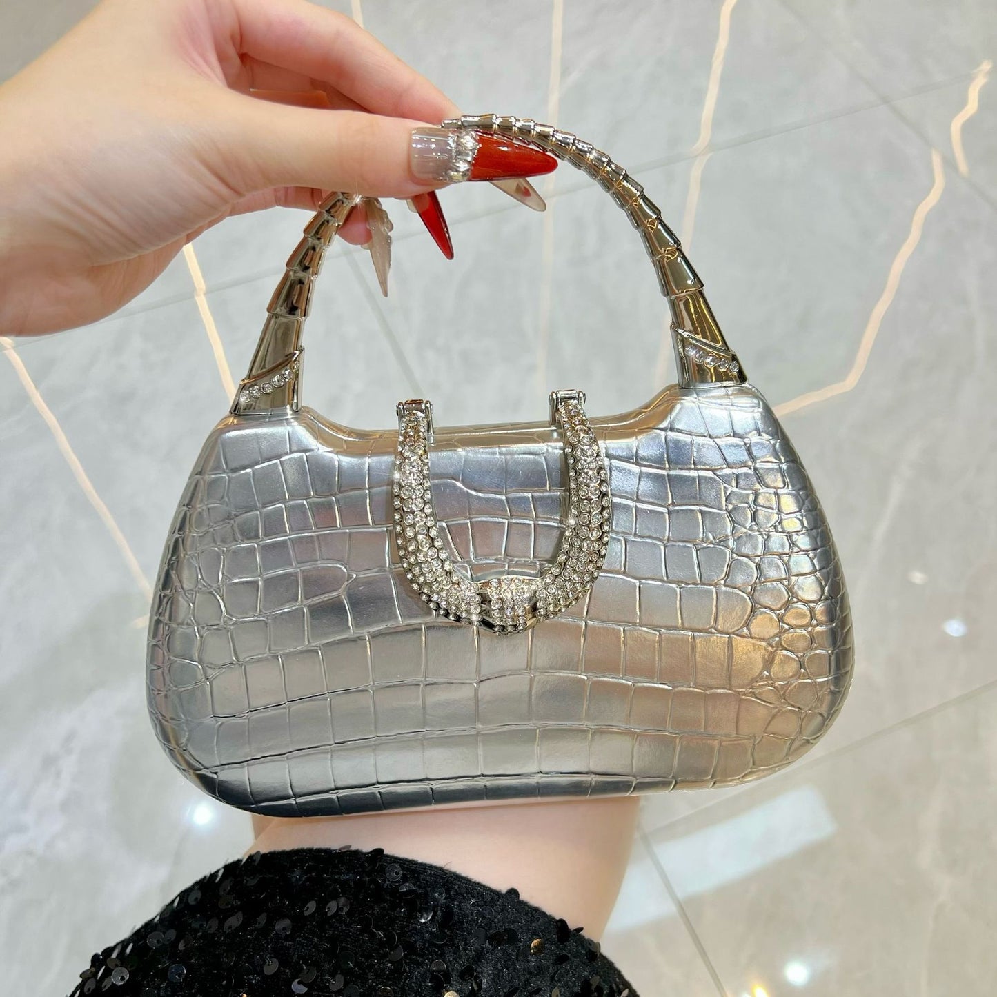 New High-grade Versatile Fashion Simple Rhinestone Dinner Bag