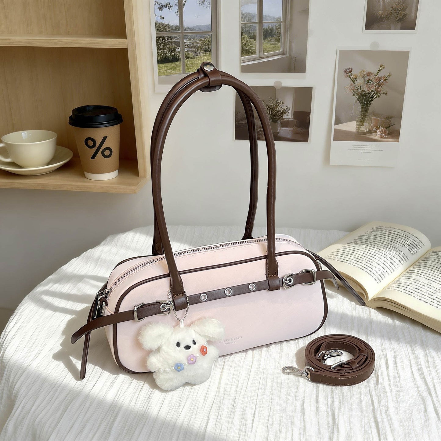 Fashion Simple Baguette Trend Fresh Bow Underarm Bags