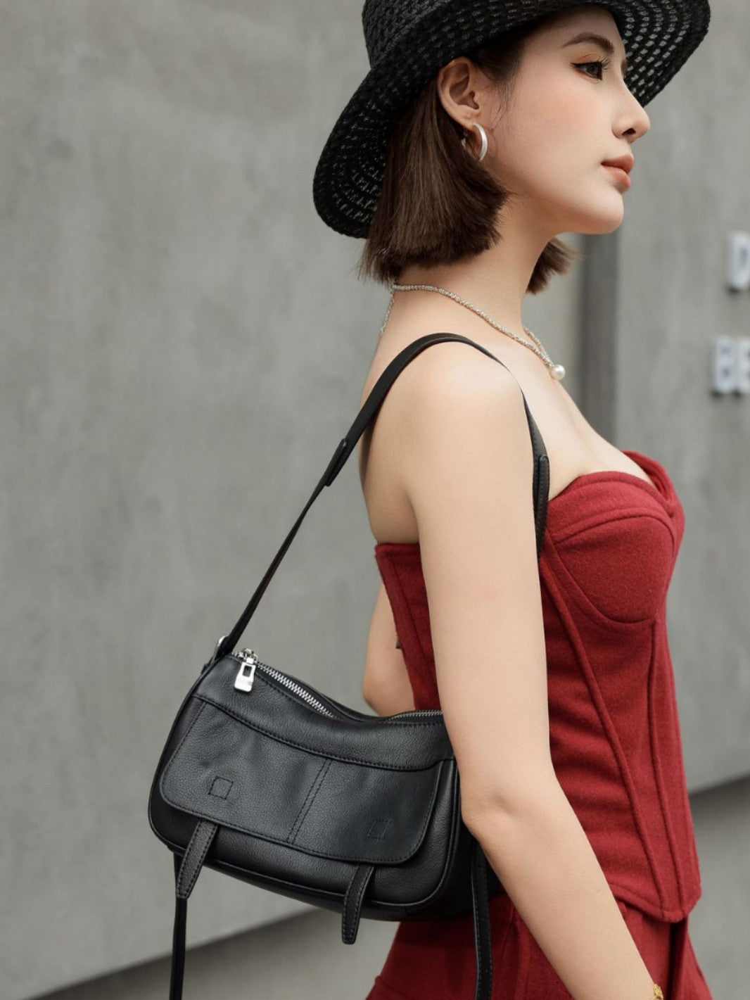 Fashion Women's Genuine Leather Niche Commuter Women's Shoulder Bag