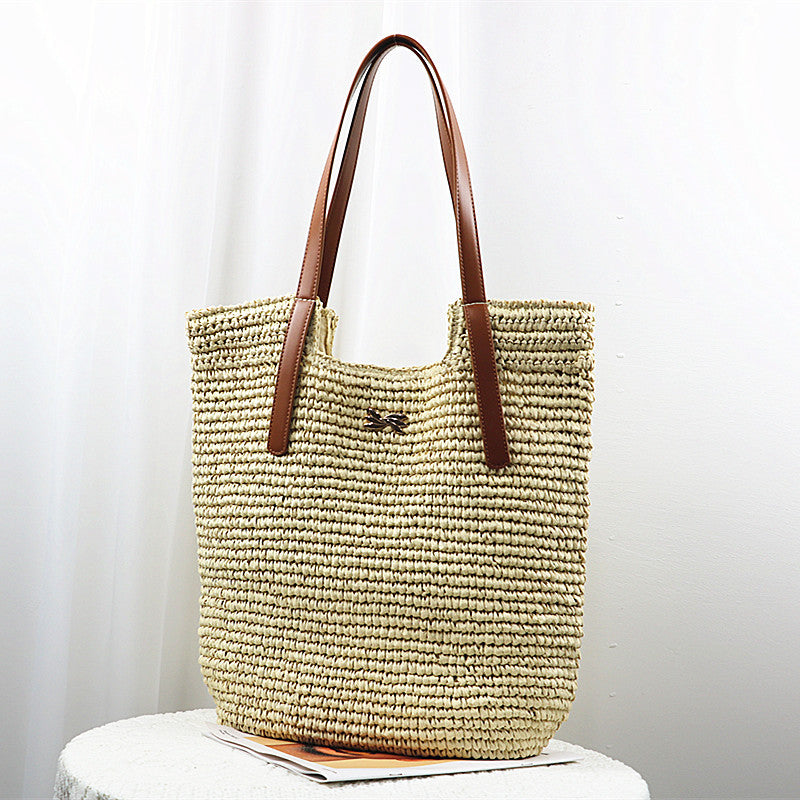 Women's French Simplicity Hand-woven Seaside Vacation Large Capacity Bags