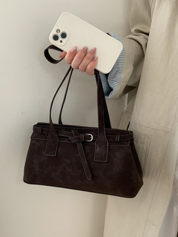 Women's Retro Suede Portable For Commute Minimalist Women's Messenger Bag