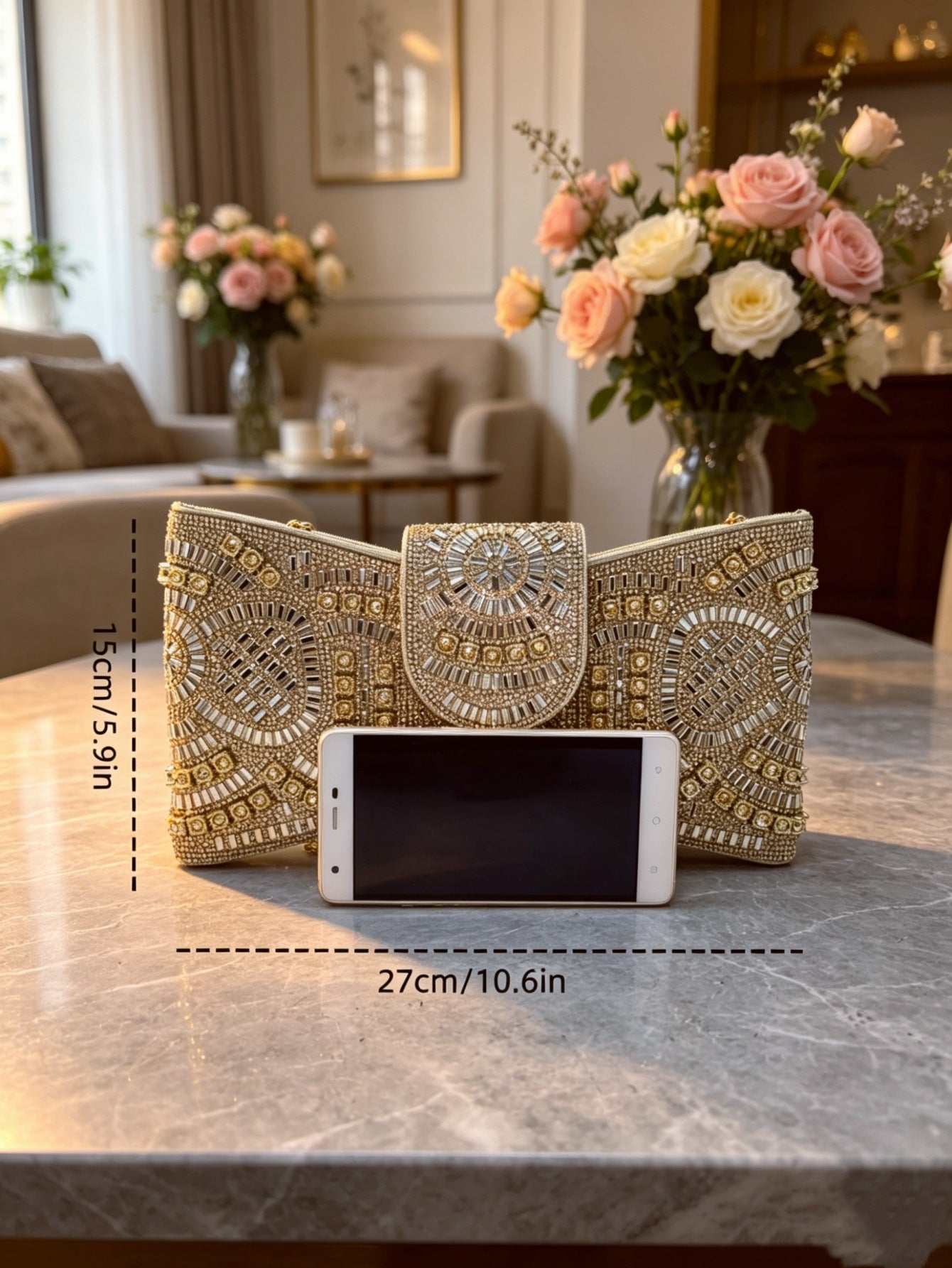 Durable Cool Beaded High-grade Clutch Butterfly Dinner Bag