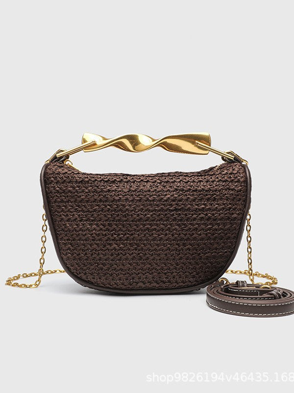 Women's Home Woven Vintage Chain Material Knitted Bags