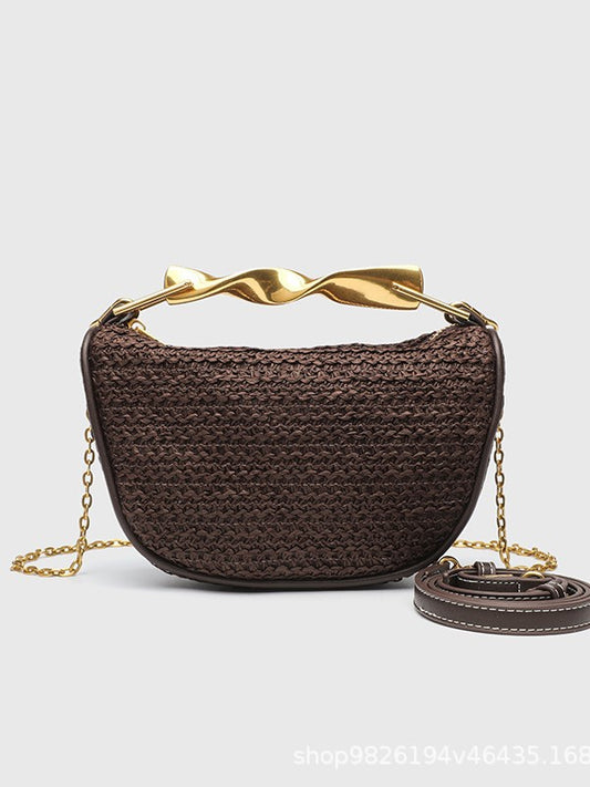 Women's Home Woven Vintage Chain Material Knitted Bags