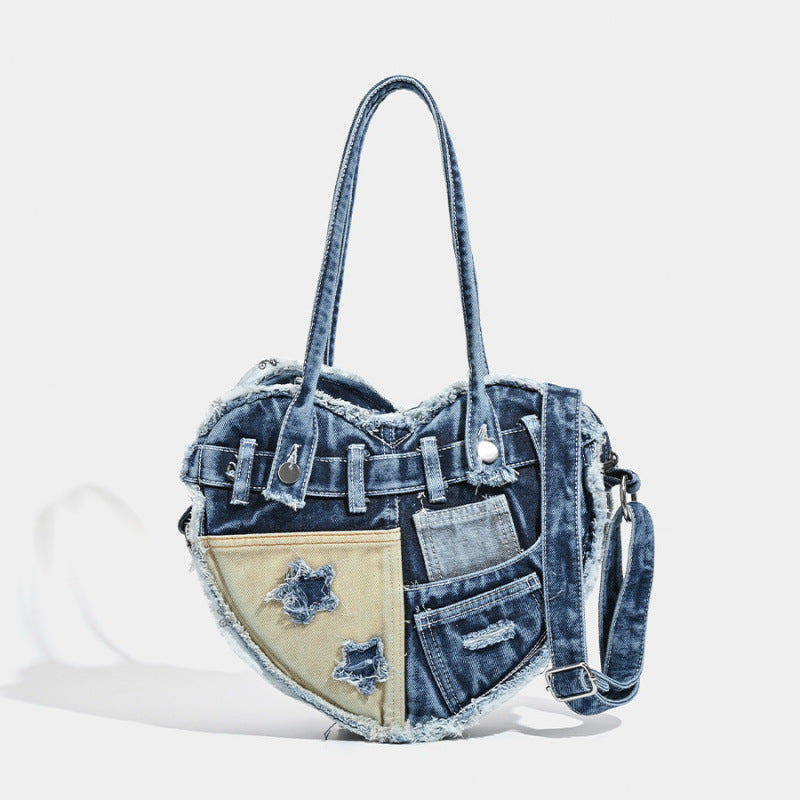Jean Fashion Trend Design Soft Artistic Love Women's Messenger Bag