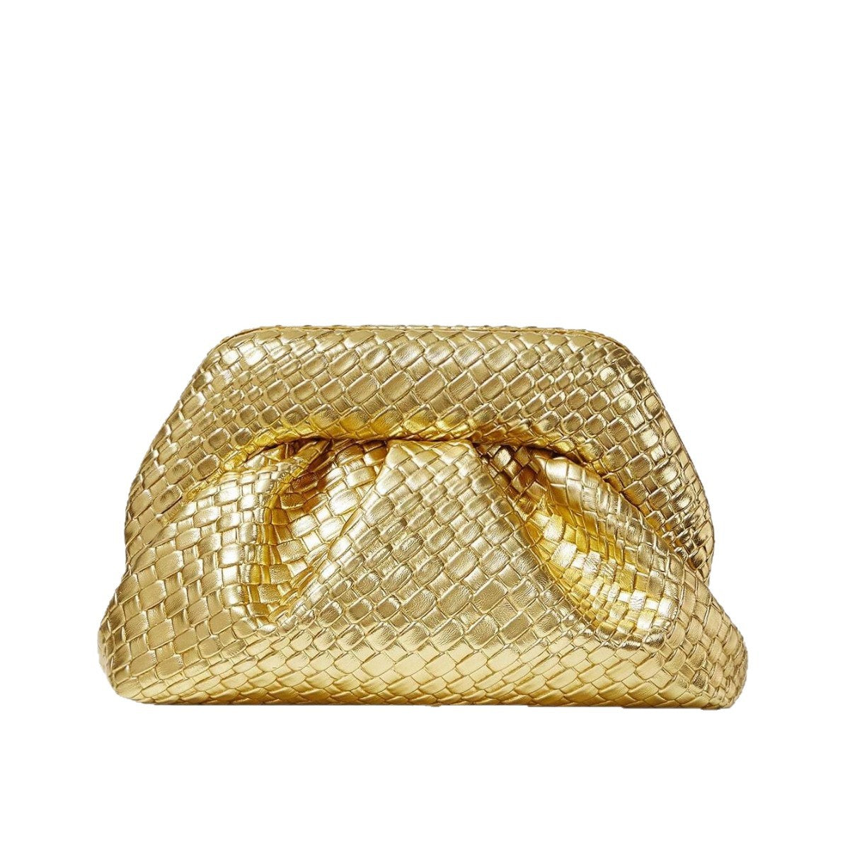 Women's Pleated Fashion Dinner Metallic Shiny Simple Women's Clutch