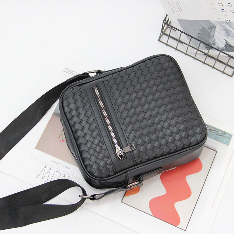 Men's Hand-woven Vertical Rest Business Korean Fashion Men's Shoulder Bag