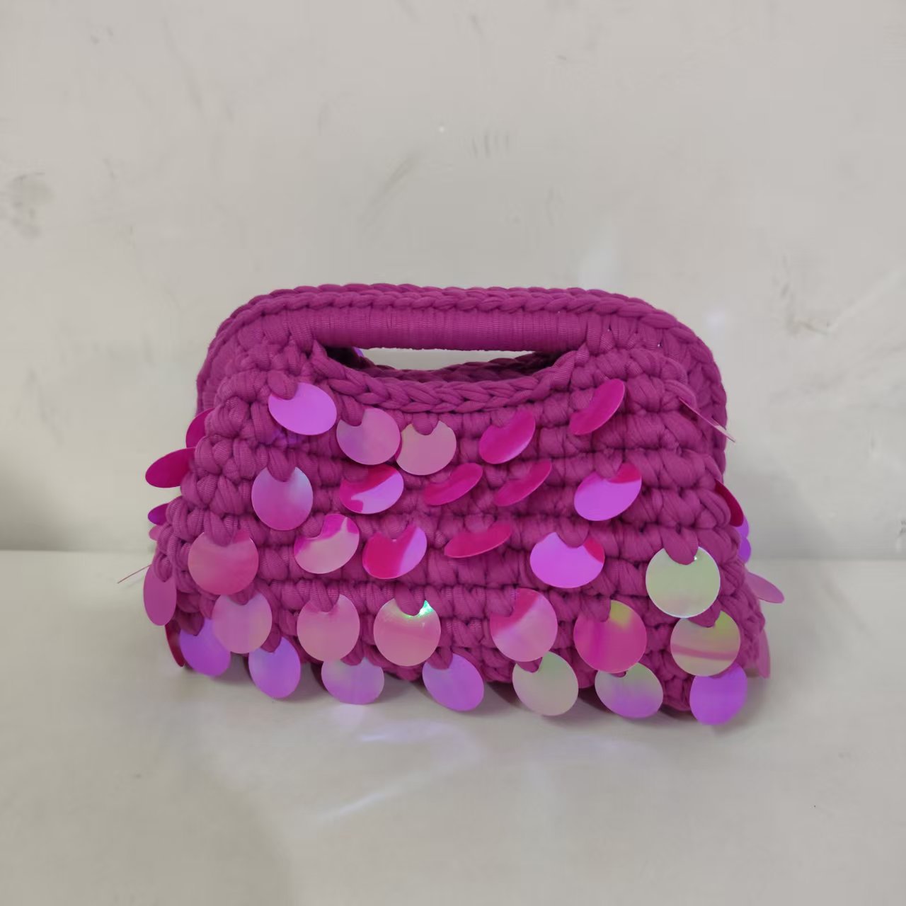 Autumn Pure Hand-woven Sequined Cloth Strip Women's Clutch