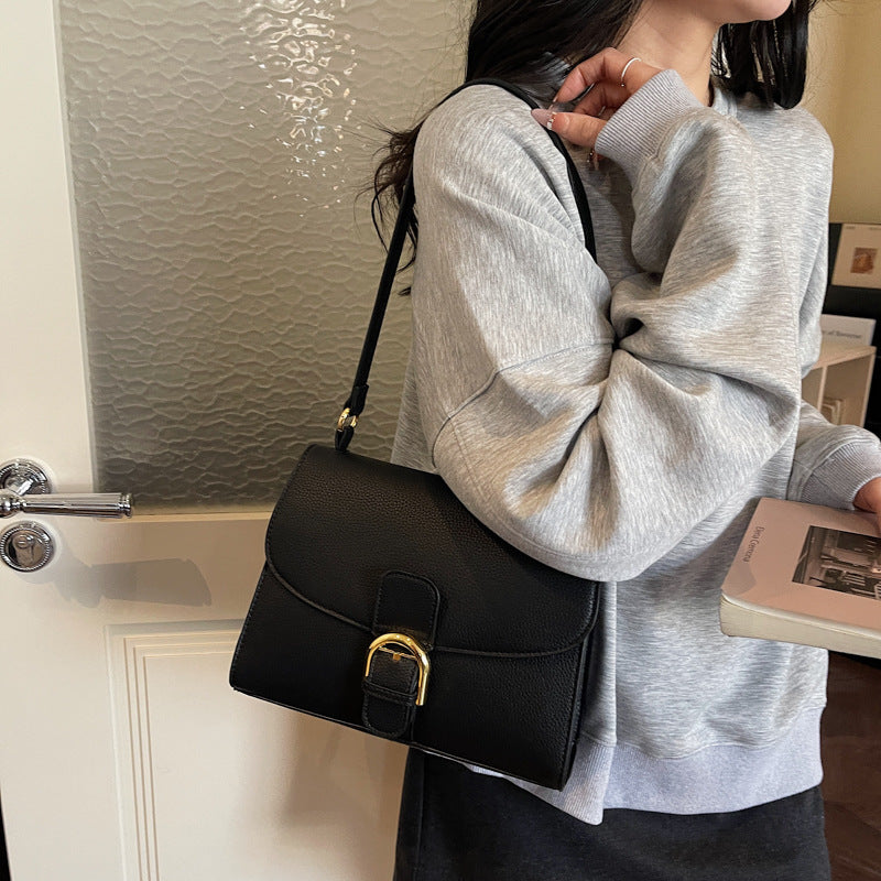 Women's Korean Style Niche Lychee Pattern Underarm Women's Shoulder Bag