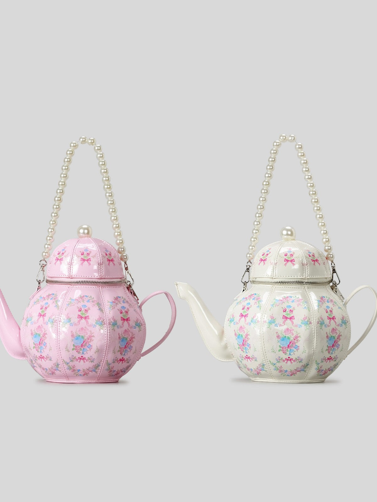 Printed Teapot Creative Personalized Hand Sweet Retro Lolita Pearl Handbags