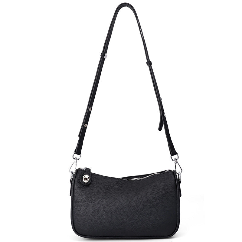 Women's Retro Trendy Soft Cowhide Mahjong Underarm Genuine Bags