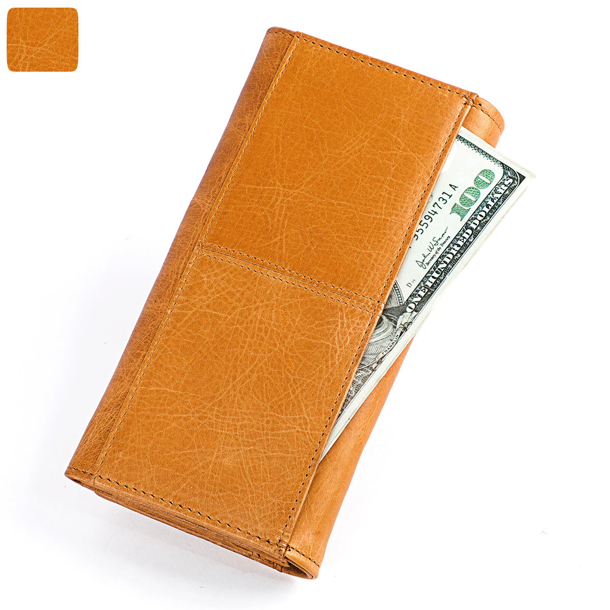 Women's Long Leather Retro First Layer Cowhide Ladies Wallet