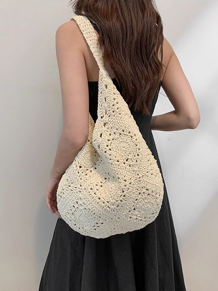Women's Straw Woven Beach Knitted Large Capacity Women's Shoulder Bag